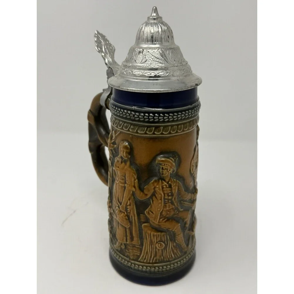 Gerz Gerzit West Germany Cold War Era Pretzel Handle Beer Stein Pewter Lid